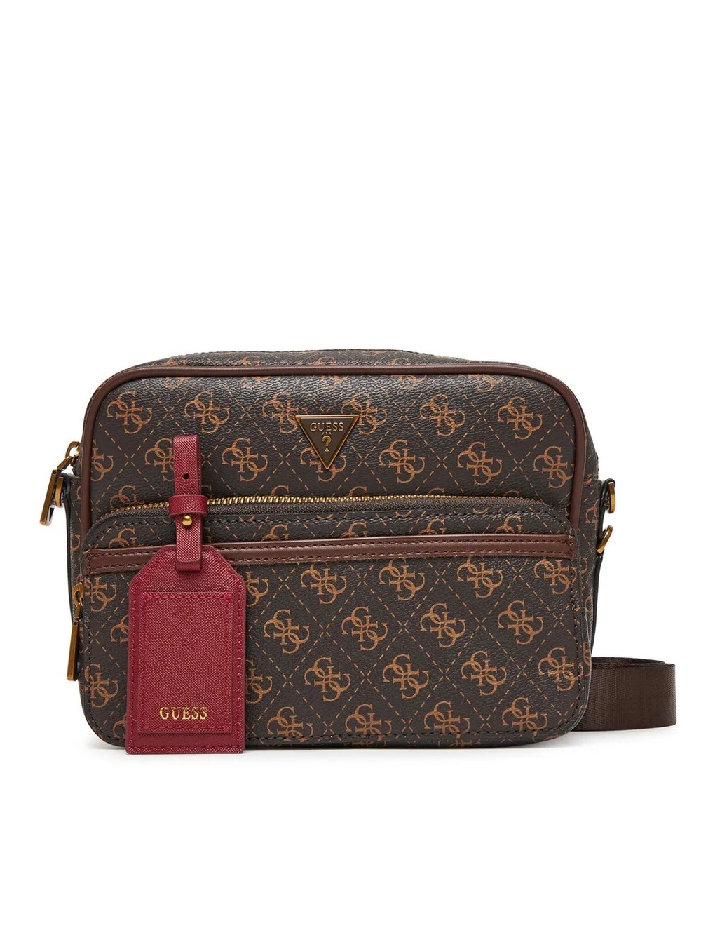 New GUESS Brown Logo Crossbody Bag for Men
